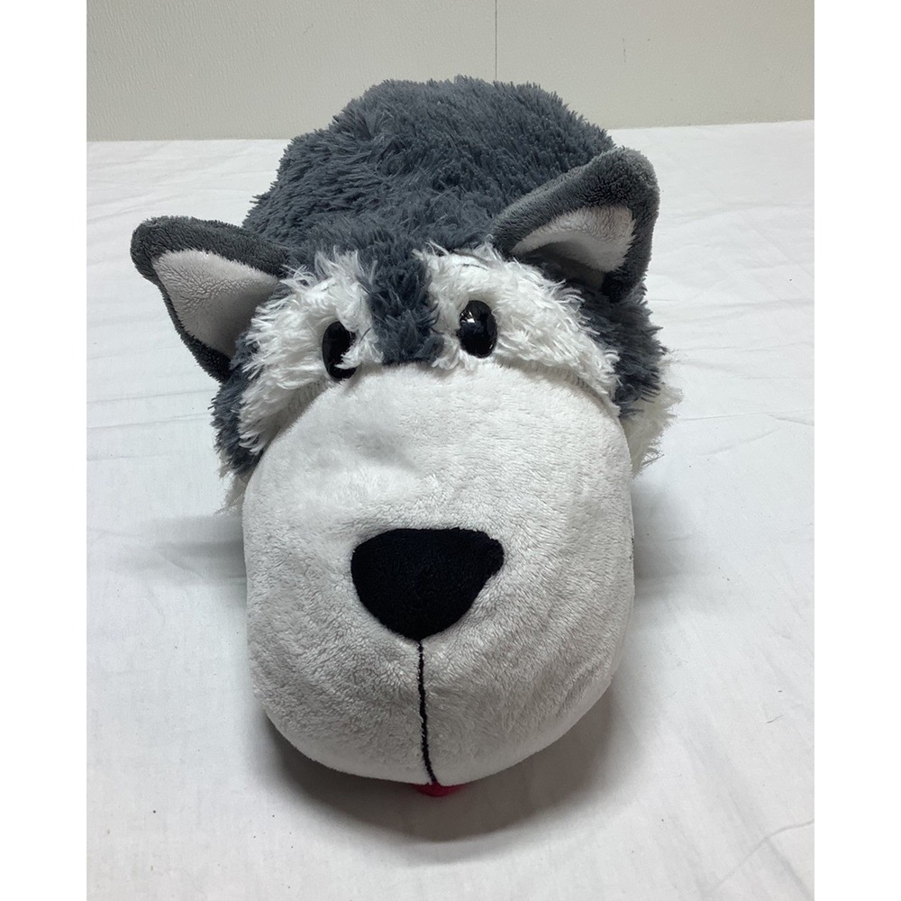 Flip a Zoo Asher Husky and Poppi Polar Bear Plush Animal Jay Play Gray White